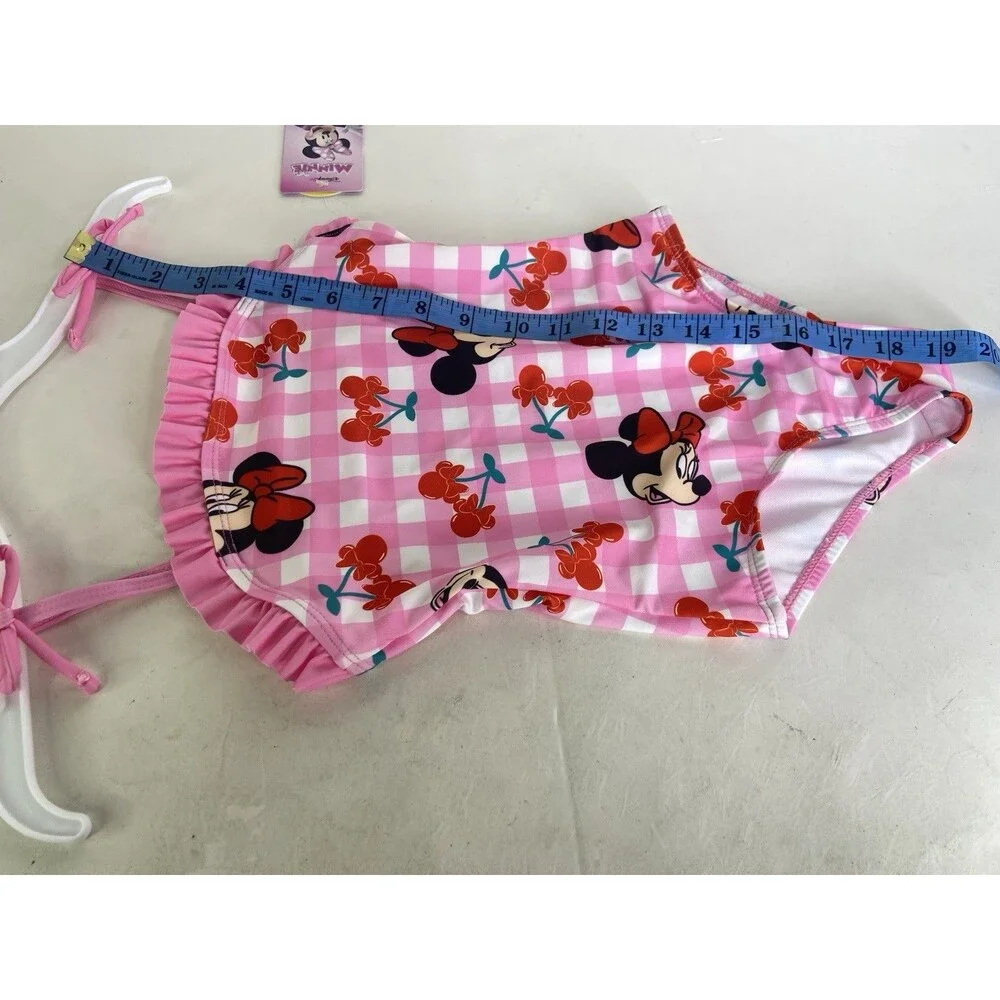 Disney Minnie Mouse Cherry Gingham One Piece Swimsuit Swimwear Girls Size 5